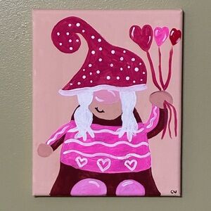 Valentines Day Gnome Painting